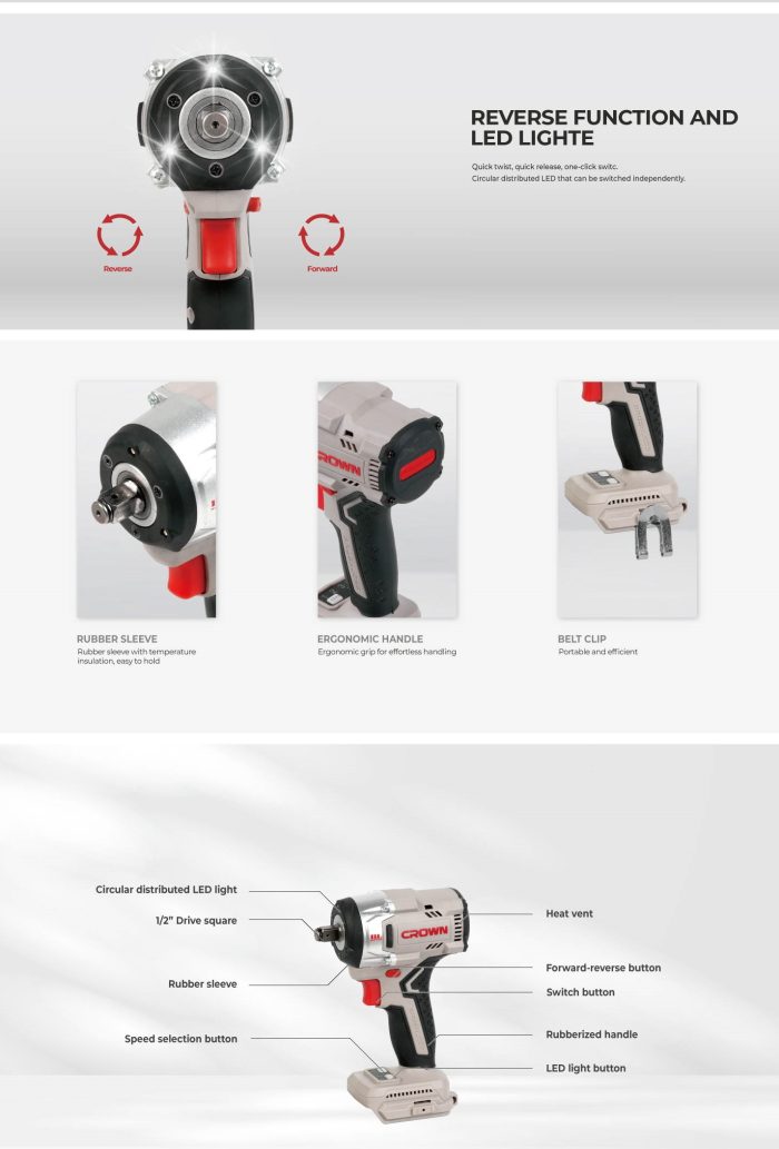 BOULOUNEUSE A BATTERIE 20V CROWN