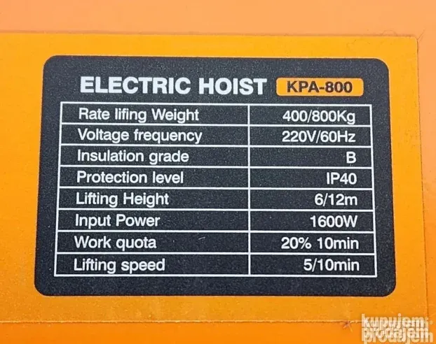 MONTE CHARGE 800KG