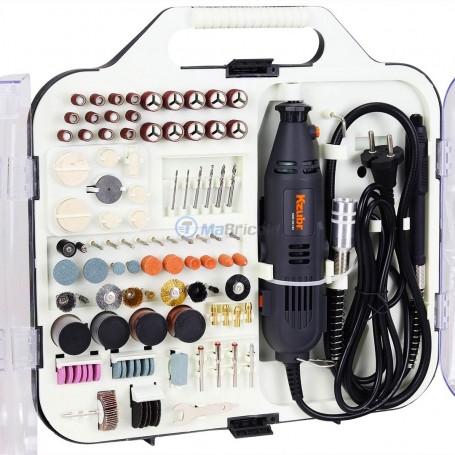 Kit Outil Rotatif Avec Flexible 0.8-3.2mm 135W 163 Pièces KZUBR