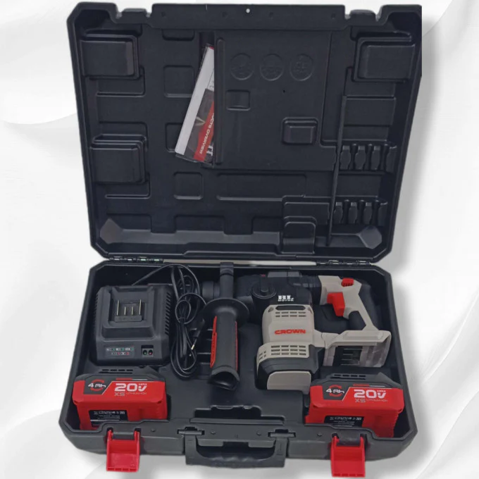 Marteau rotatif sans-fil 2 batteries 20v 4ah